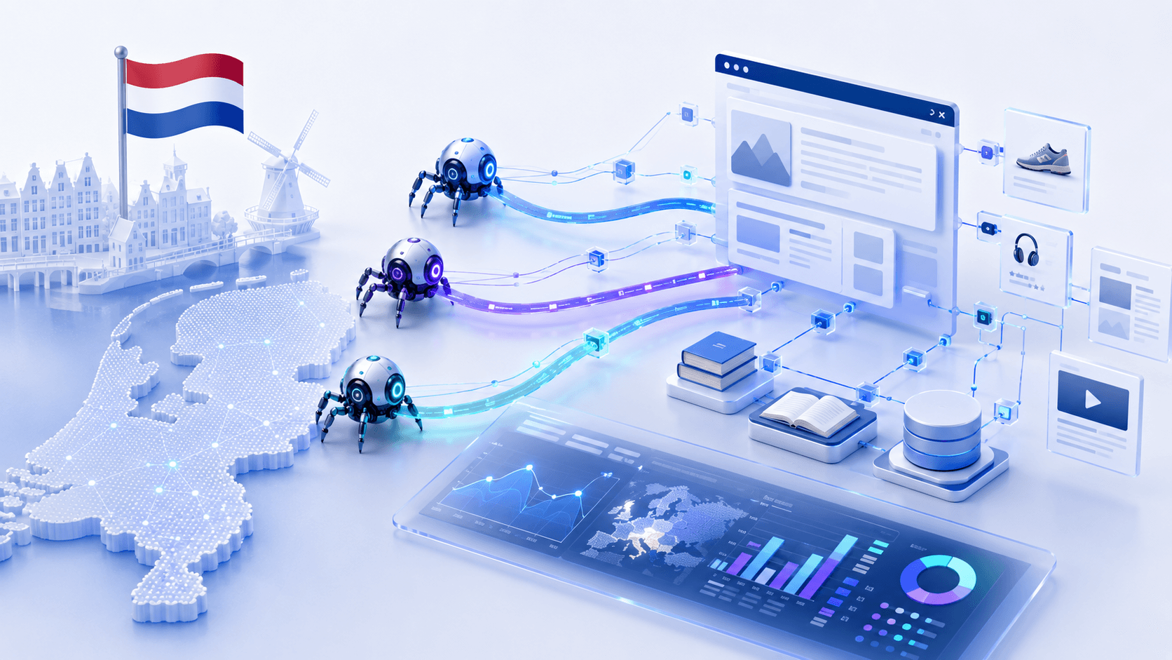 Dashboard voor het monitoren van AI-crawlers op een website