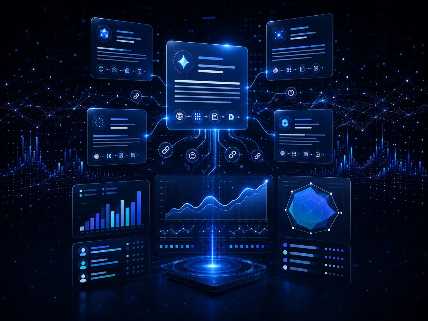 AI search visibility dashboard showing mentions, citations, and competitive trends